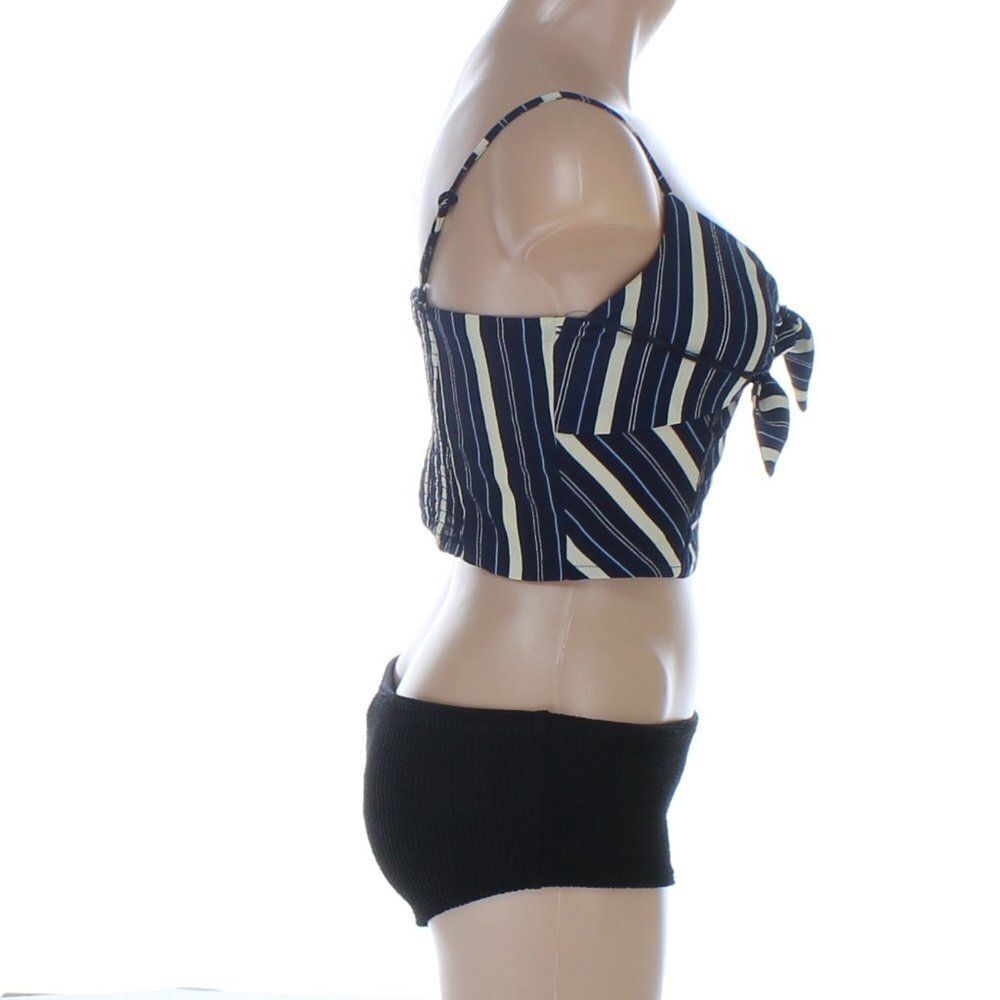 Angie Striped Blouse Tank, Tie Front NWT - Picture 3 of 11
